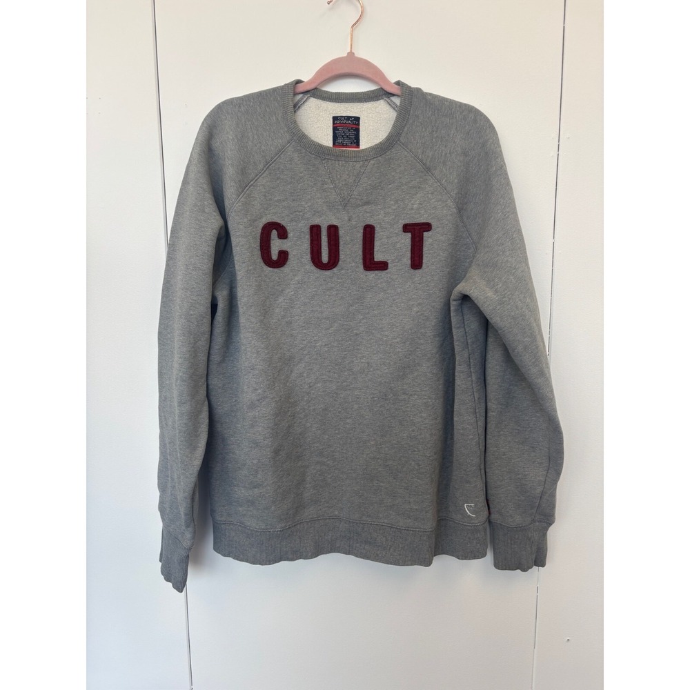 Cult of Individuality Sweatshirt Men's L Gray Crewneck Red Spellout